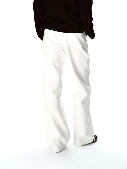 Northbutsouth Textured Bamboo Cotton Relaxed Fit Low Waist Trousers