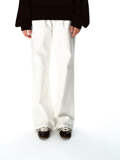 Northbutsouth Textured Bamboo Cotton Relaxed Fit Low Waist Trousers