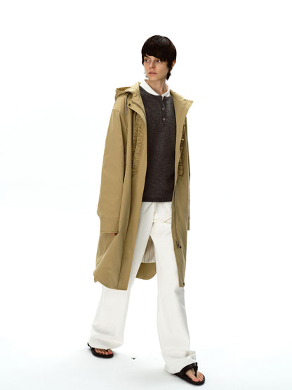 Northbutsouth Textured Bamboo Cotton Relaxed Fit Low Waist Trousers