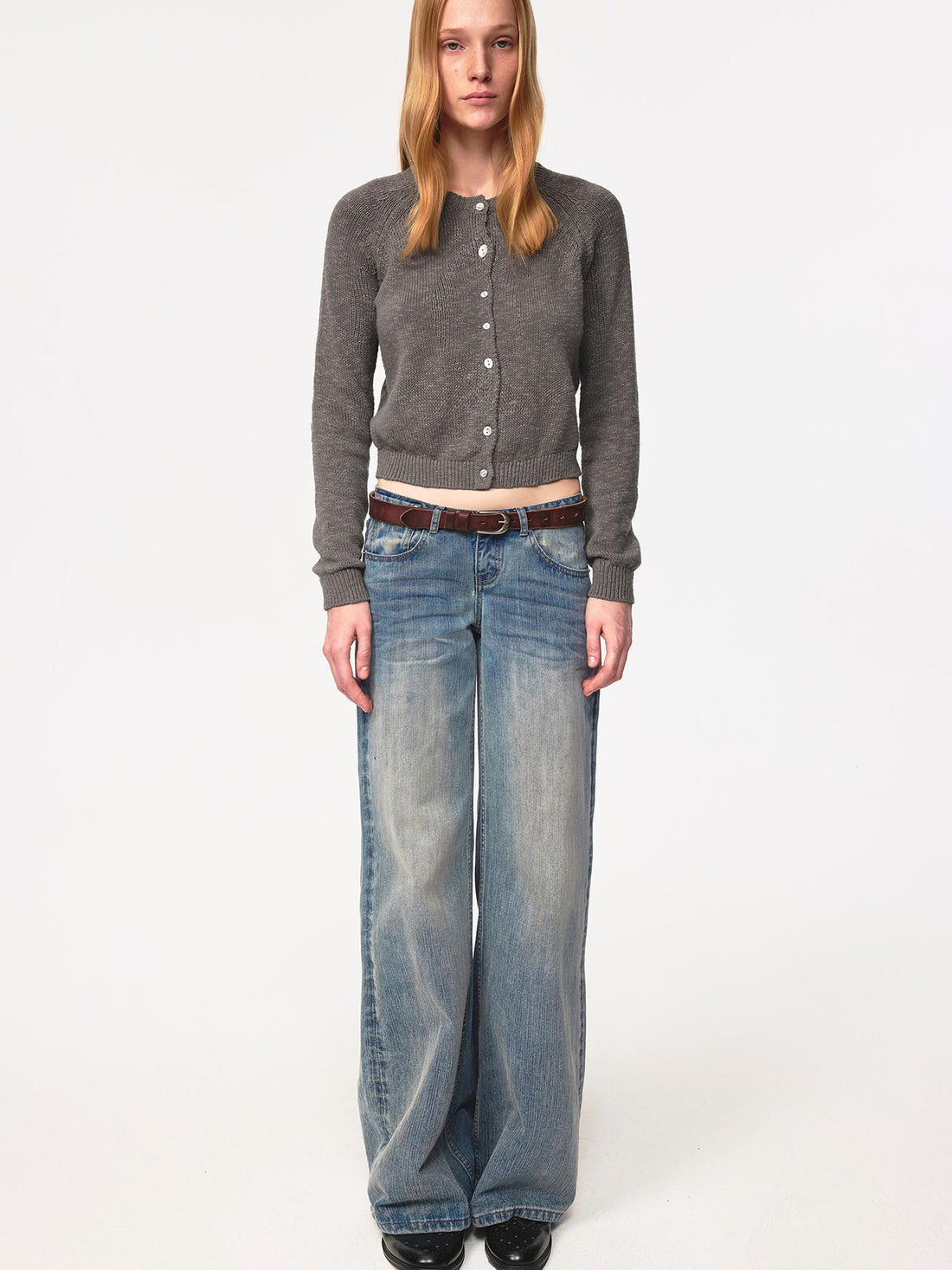 Northbutsouth Textured Crease Low Rise Relaxed Jeans