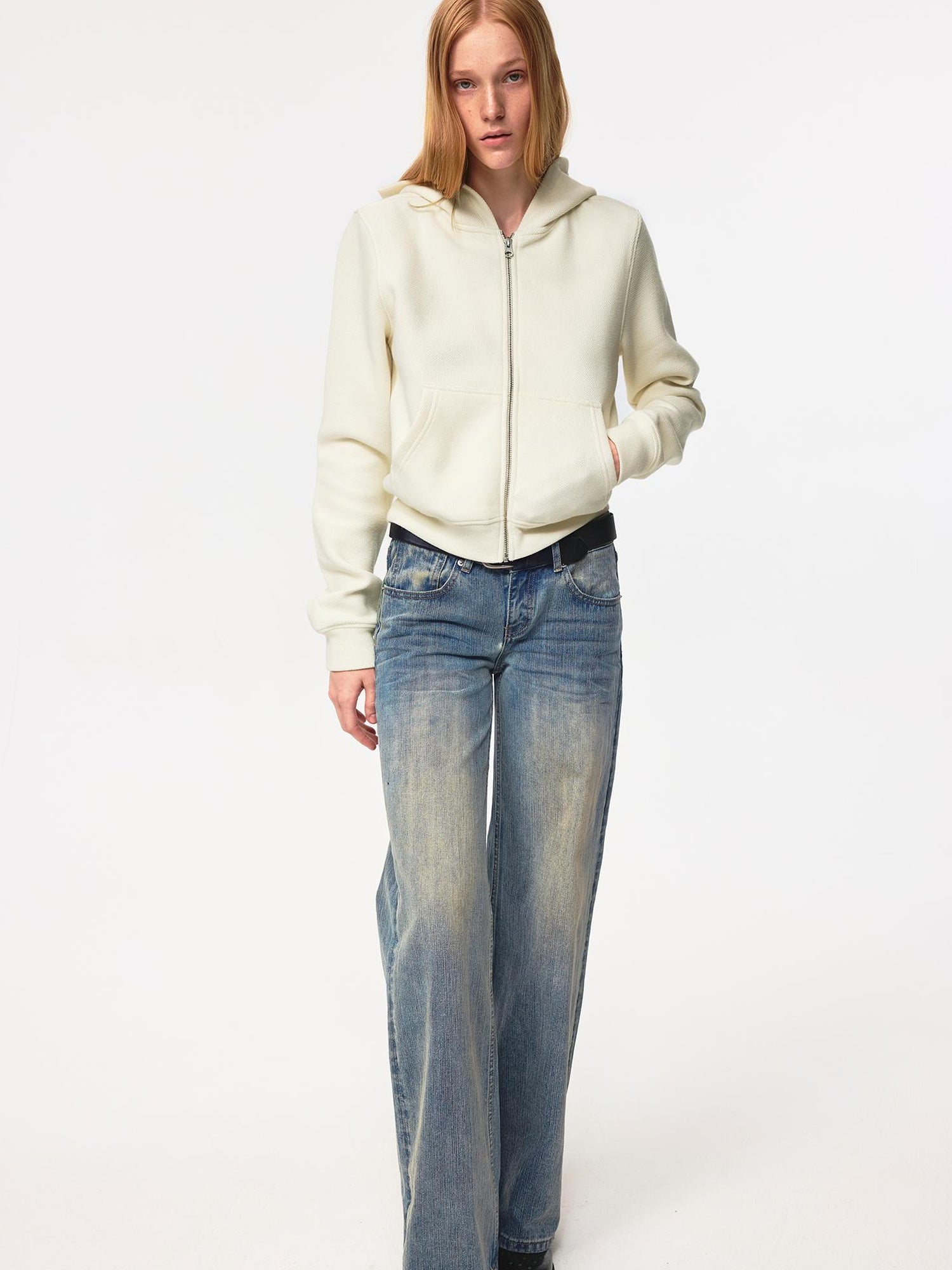 Northbutsouth Textured Crease Low Rise Relaxed Jeans
