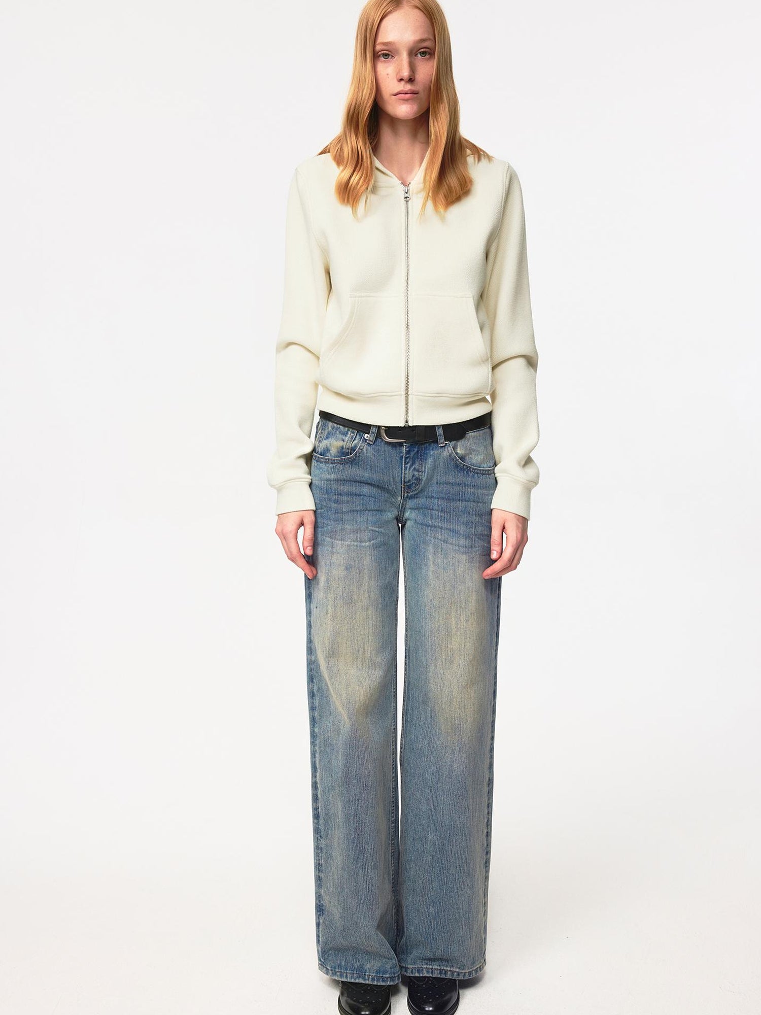 Northbutsouth Textured Crease Low Rise Relaxed Jeans