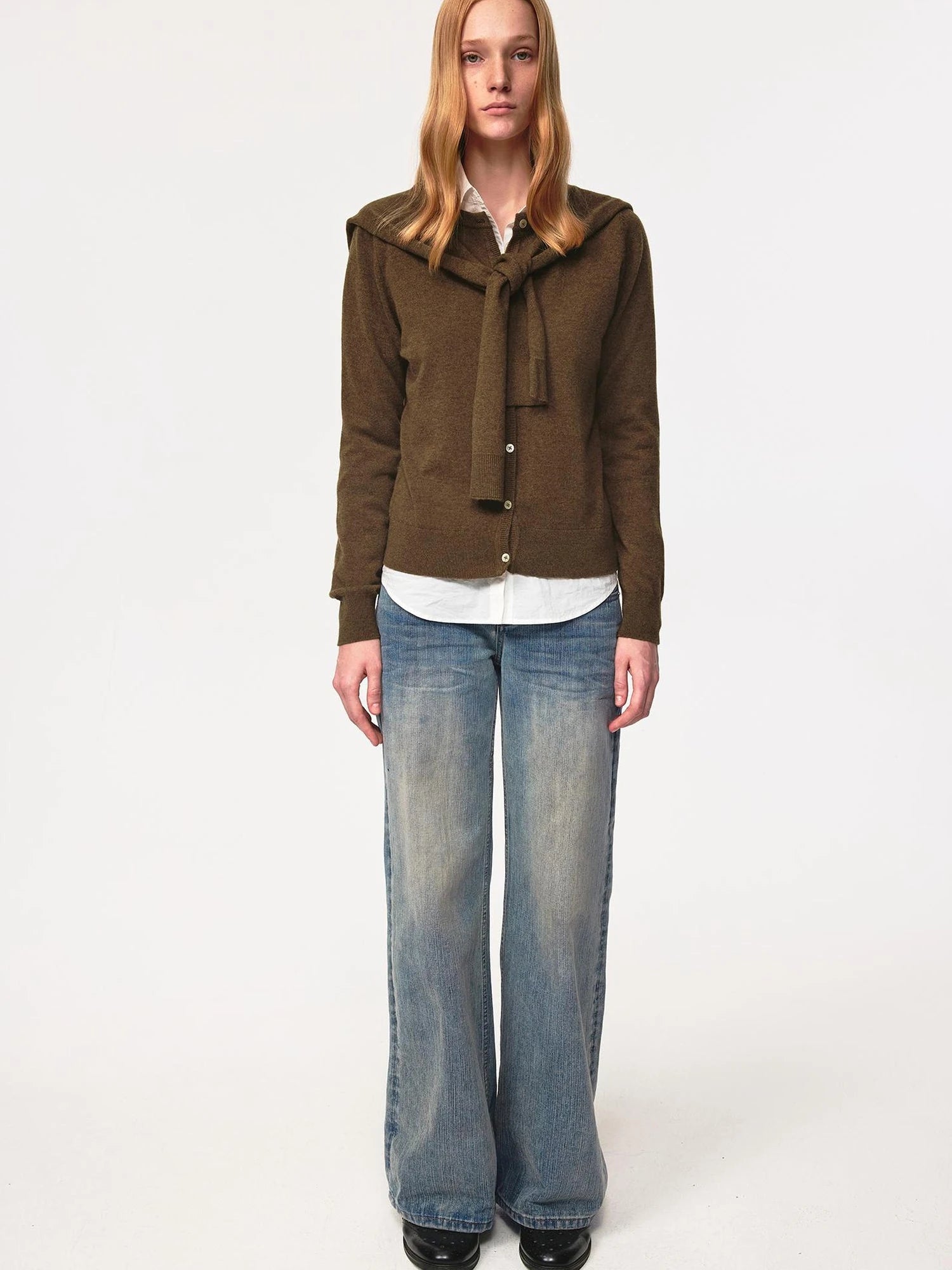 Textured Crease Low Rise Relaxed Jeans