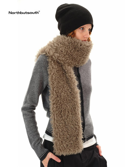 Northbutsouth Textured Curly Teddy Plush Faux Fur Women&