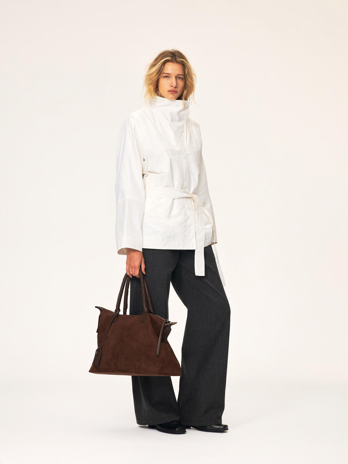 Northbutsouth Textured Front Pleated Mid Low Rise Women&
