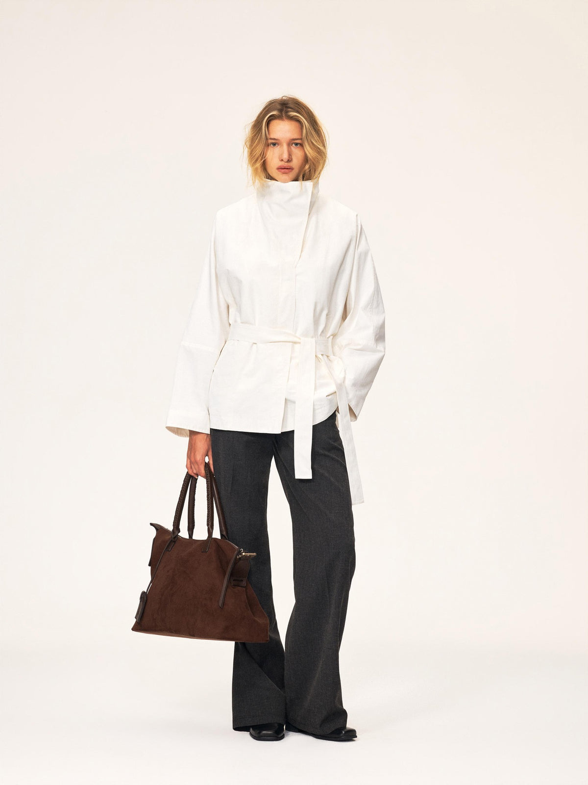 Northbutsouth Textured Front Pleated Mid Low Rise Women&