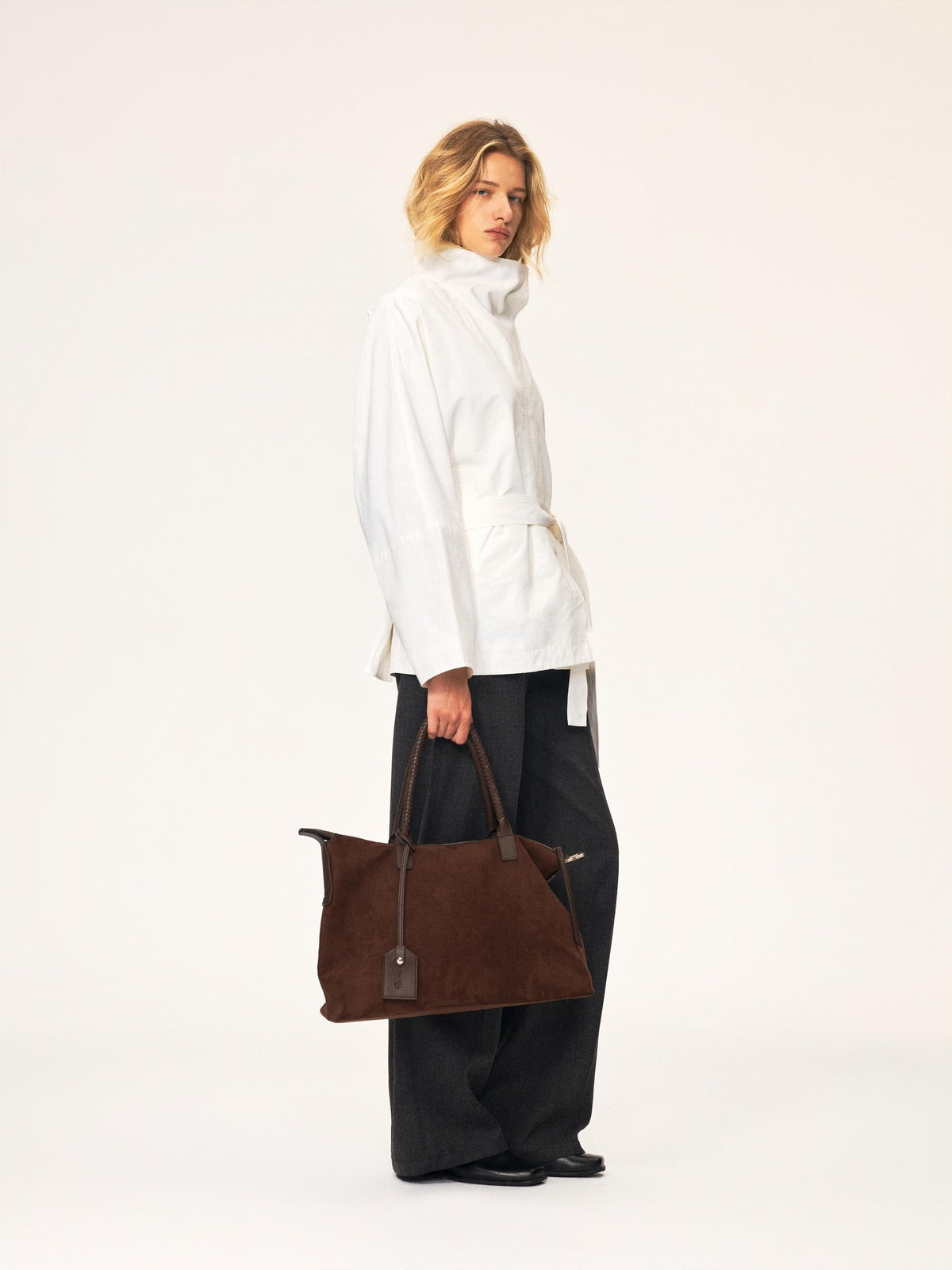 Northbutsouth Textured Front Pleated Mid Low Rise Women&