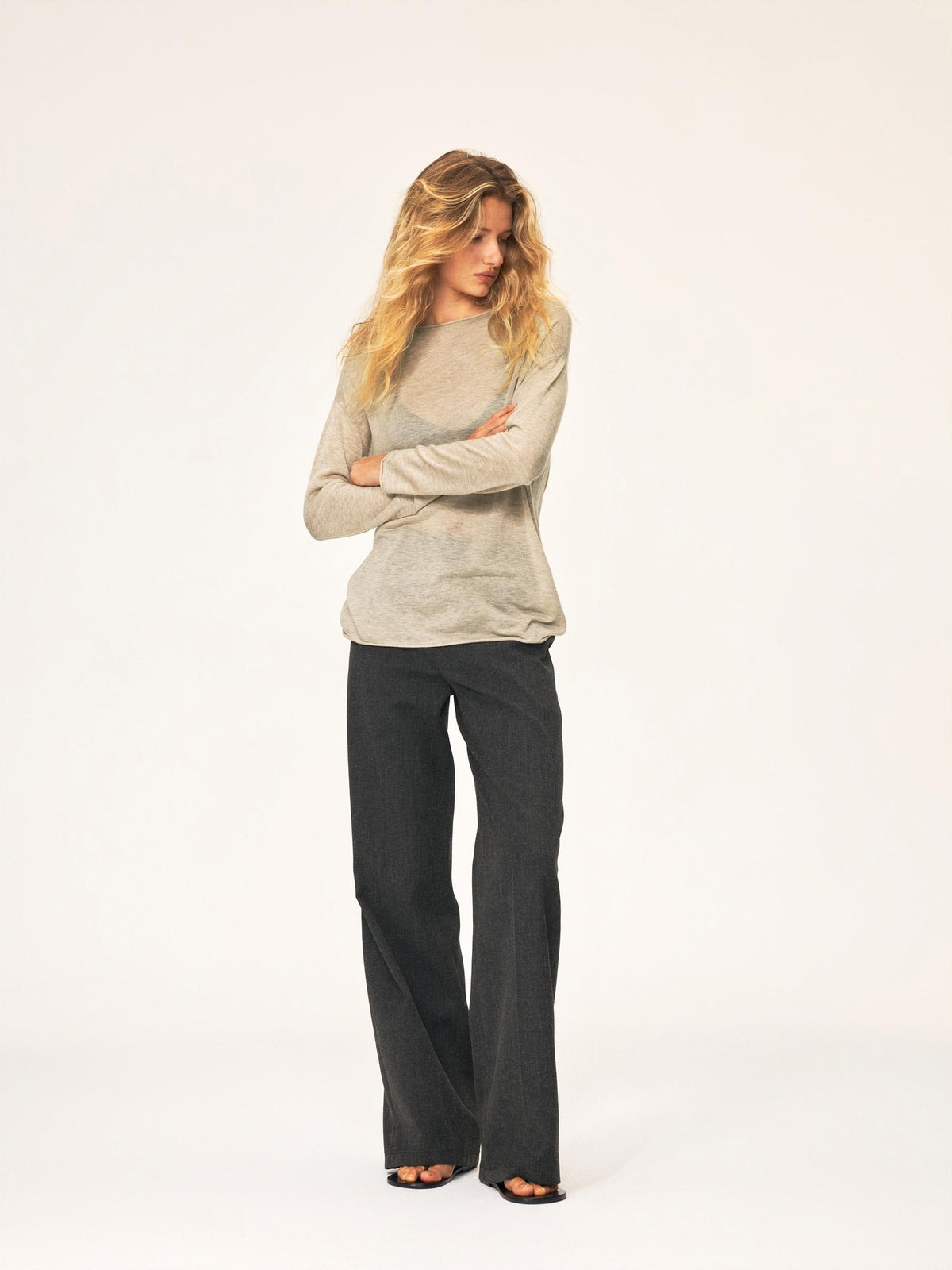 Northbutsouth Textured Front Pleated Mid Low Rise Women&