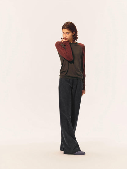 Northbutsouth Textured Front Pleated Mid Low Rise Women&