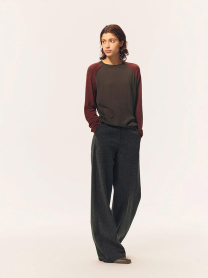 Northbutsouth Textured Front Pleated Mid Low Rise Women&