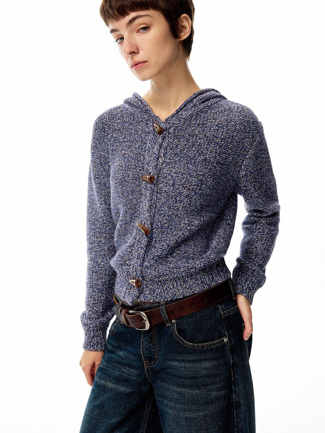 Northbutsouth Textured Hooded Horn Toggle Layering Jacket Women&