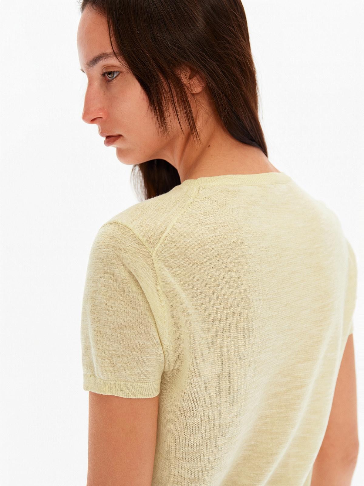 Northbutsouth Textured Linen Knit Round Neck Women&