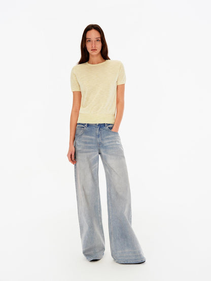 Northbutsouth Textured Linen Knit Round Neck Women&