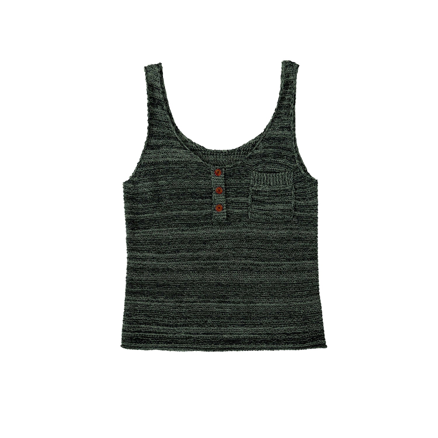 Northbutsouth_Textured_Melange_Three_Button_Rolled_Edge_U_Neck_Women&