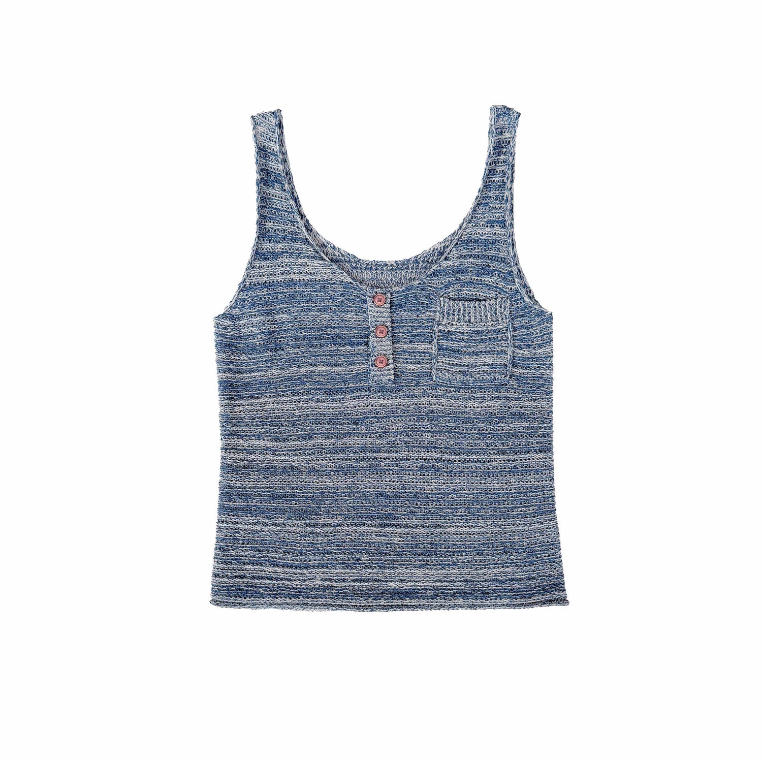 Northbutsouth_Textured_Melange_Three_Button_Rolled_Edge_U_Neck_Women&