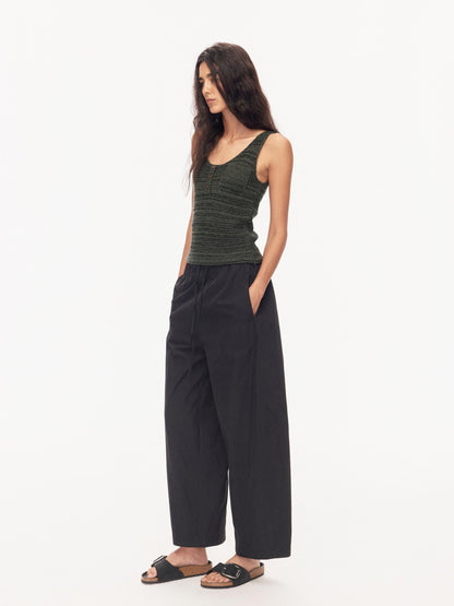 Northbutsouth Textured Melange Three Button Rolled Edge U Neck Women&