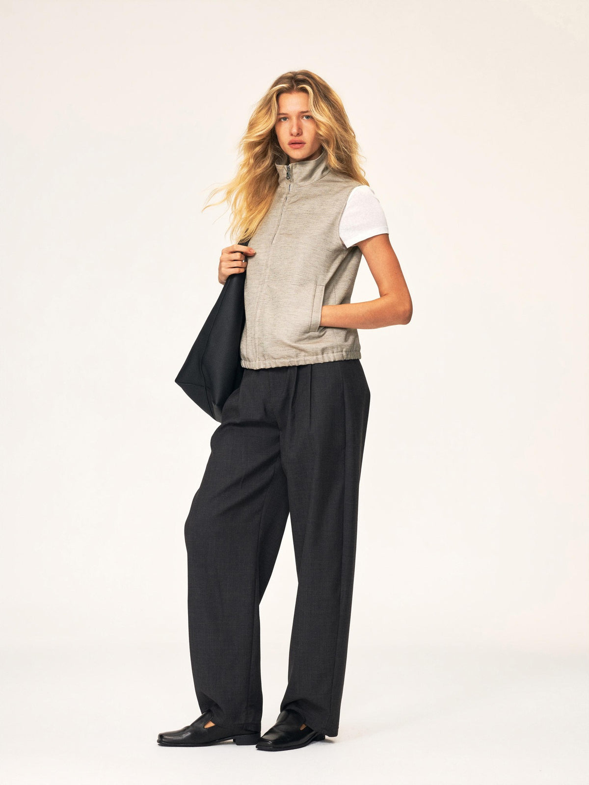 Northbutsouth Textured Print Double Pleated Mid Low Rise Women&