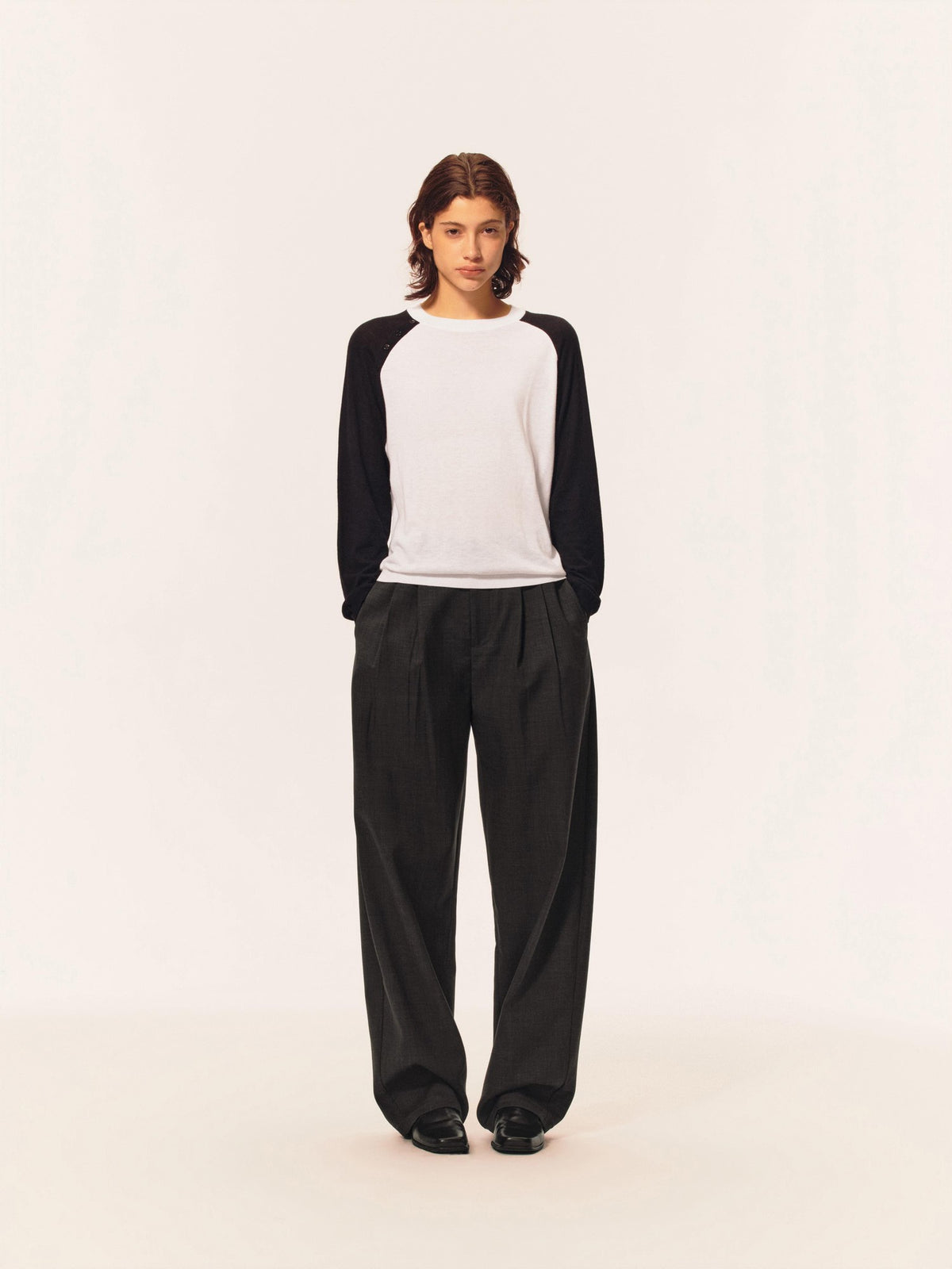 Northbutsouth Textured Print Double Pleated Mid Low Rise Women&