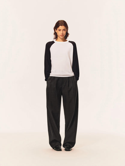 Northbutsouth Textured Print Double Pleated Mid Low Rise Women&