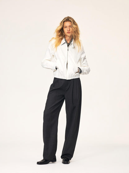 Northbutsouth Textured Print Double Pleated Mid Low Rise Women&