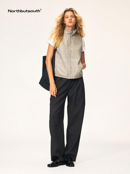 Northbutsouth Textured Print Double Pleated Mid Low Rise Women&