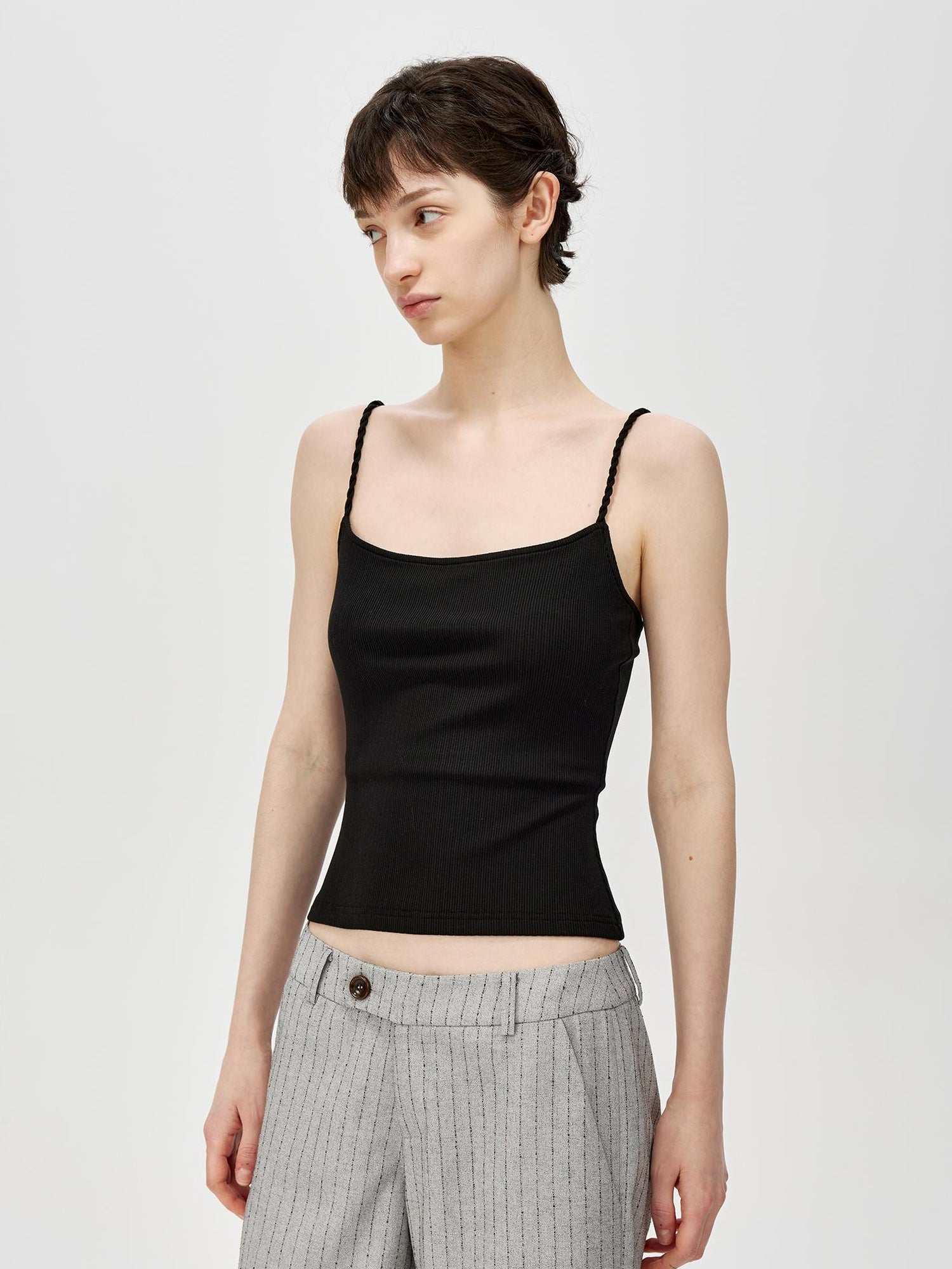 Northbutsouth Textured Ribbed Slim Fit Camisole V-neck