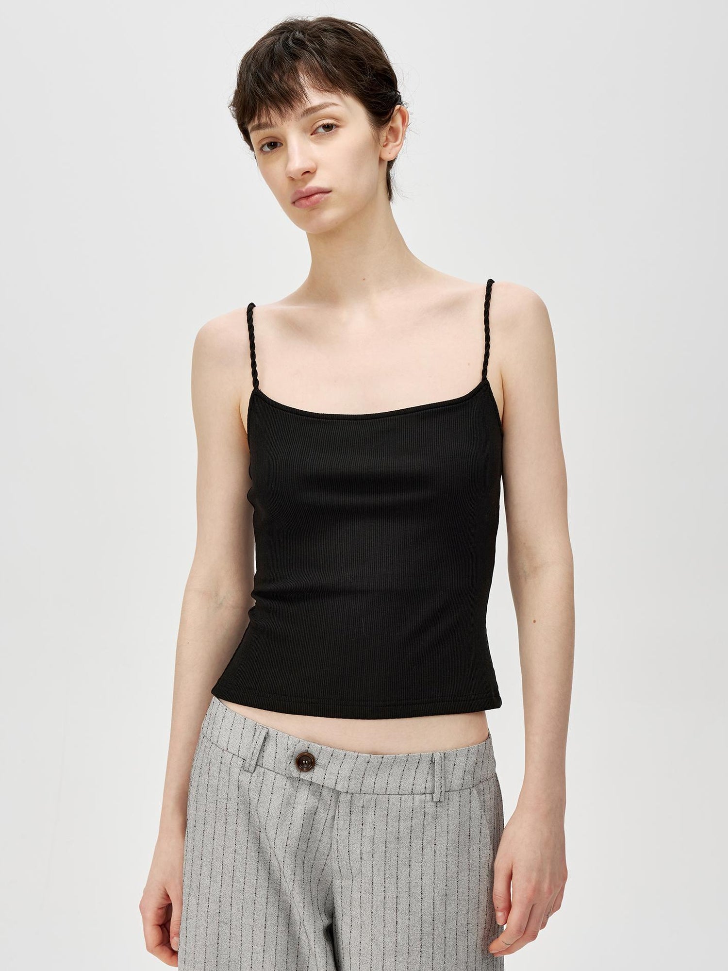 Northbutsouth Textured Ribbed Slim Fit Camisole V-neck