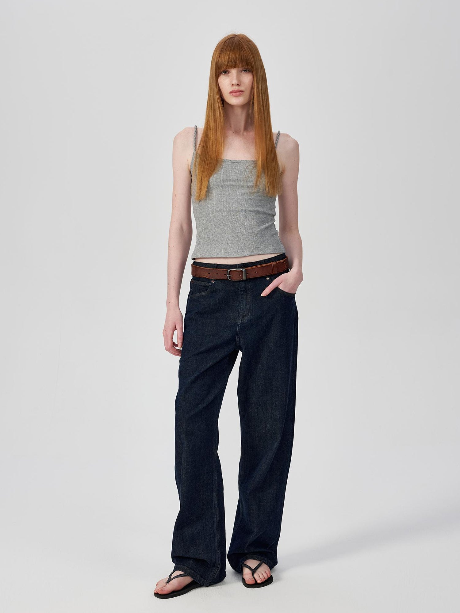 Northbutsouth Textured Ribbed Slim Fit Camisole V-neck
