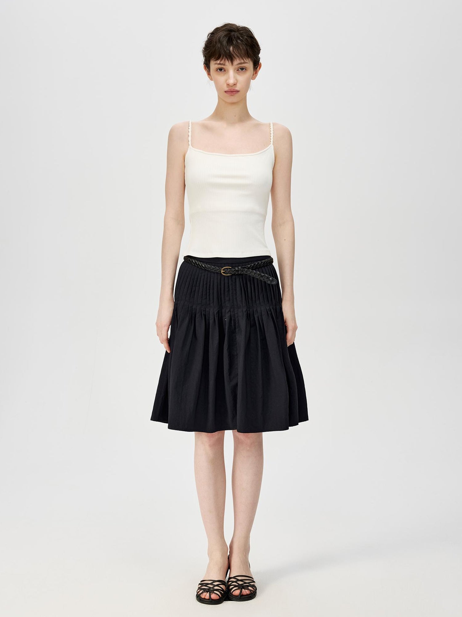 Northbutsouth Textured Ribbed Slim Fit Camisole V-neck