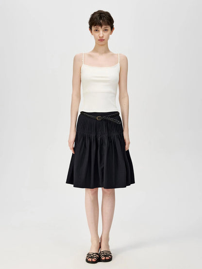 Textured Ribbed Slim Fit Camisole V-neck