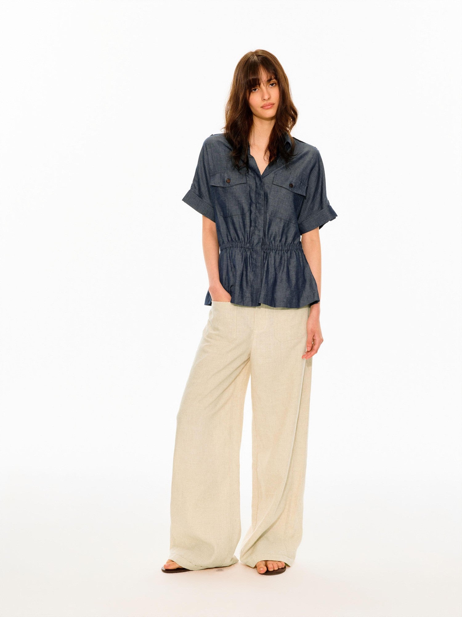 Northbutsouth Textured Waistless Mid Low Rise Square Pocket Women&