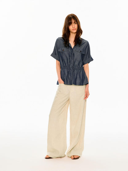 Northbutsouth Textured Waistless Mid Low Rise Square Pocket Women&