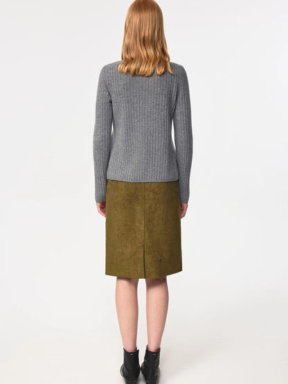 Thermo Soft Merino Cashmere Ribbed Dual Zip Cardigan