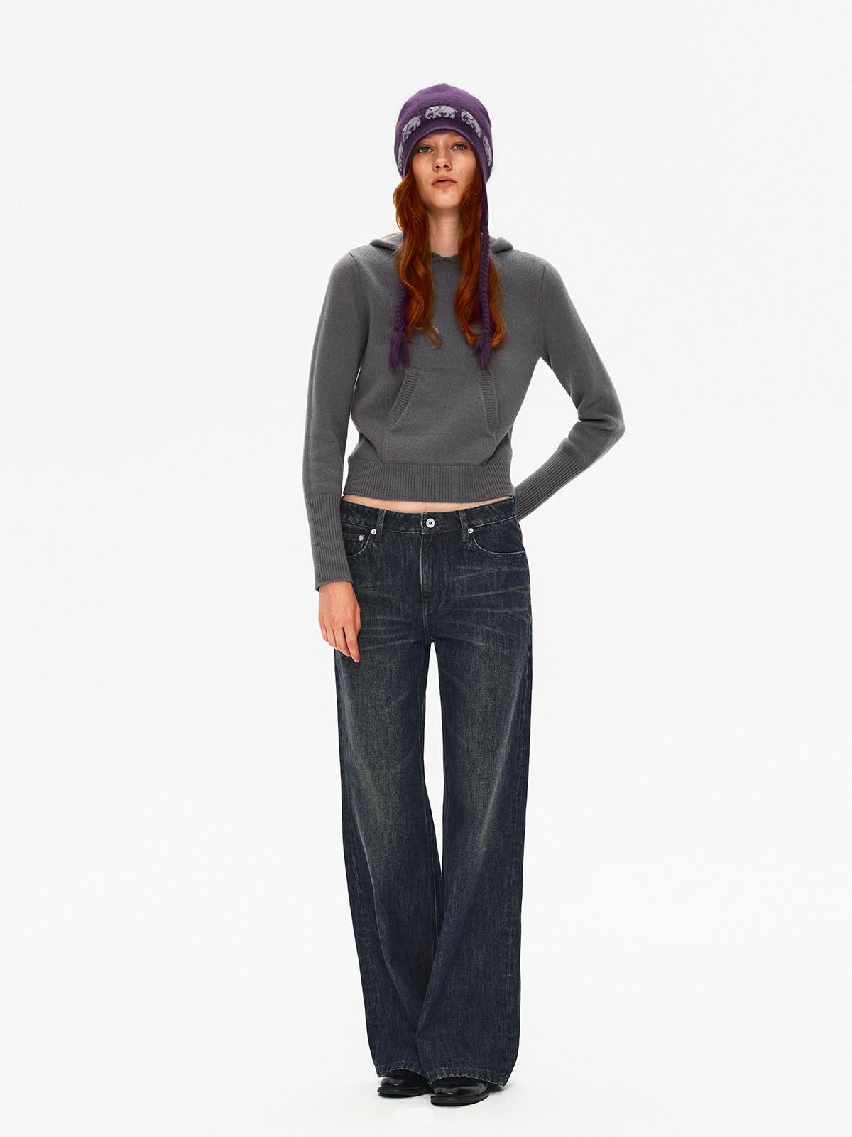 Northbutsouth Three Color Hooded Knit Pullover Women&