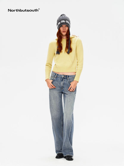 Northbutsouth Three Color Hooded Knit Pullover Women&