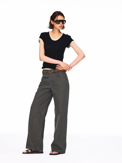 Northbutsouth Three Color Layered U Neck Slim Women&