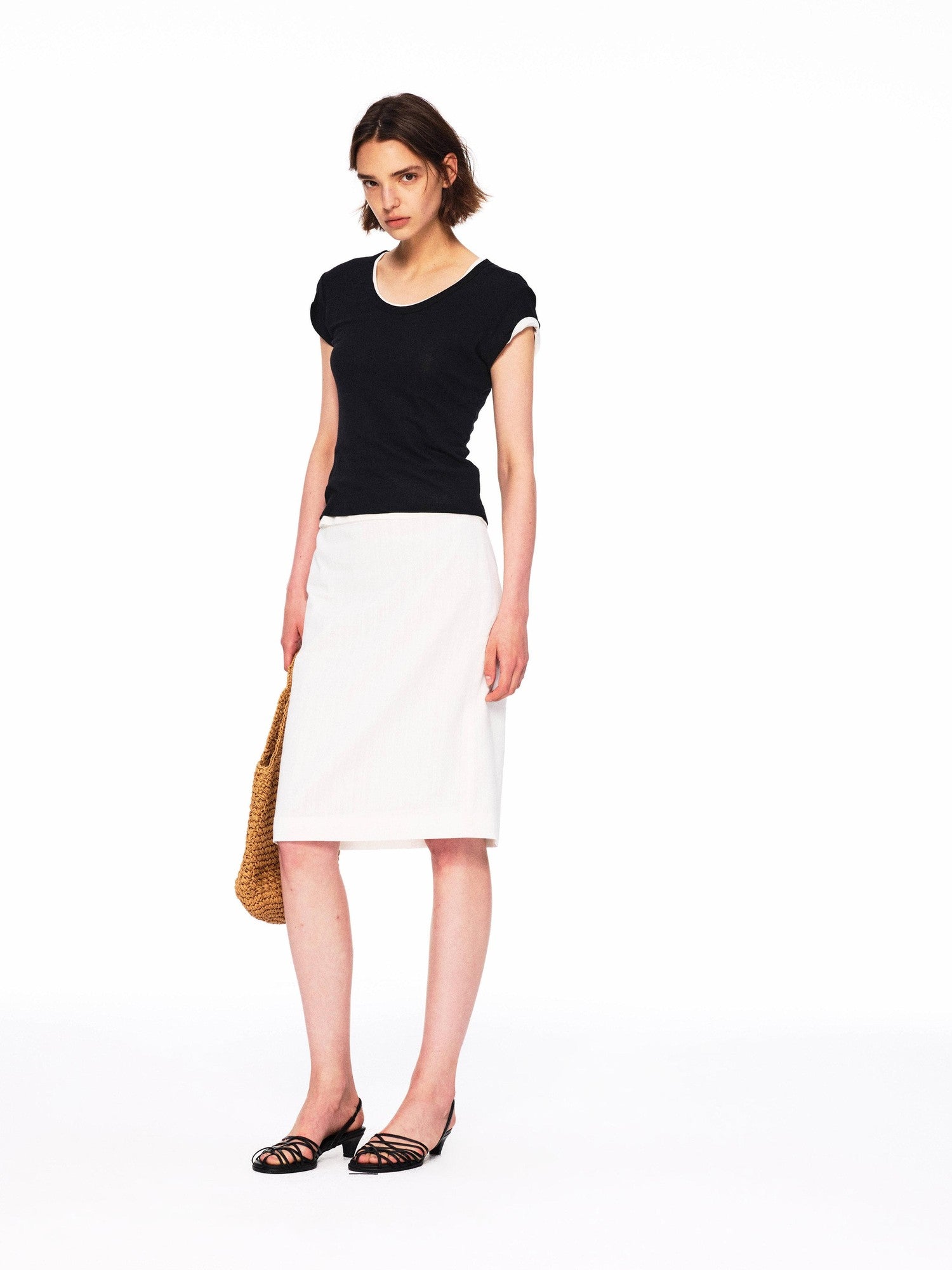 Northbutsouth Three Color Layered U Neck Slim Women&
