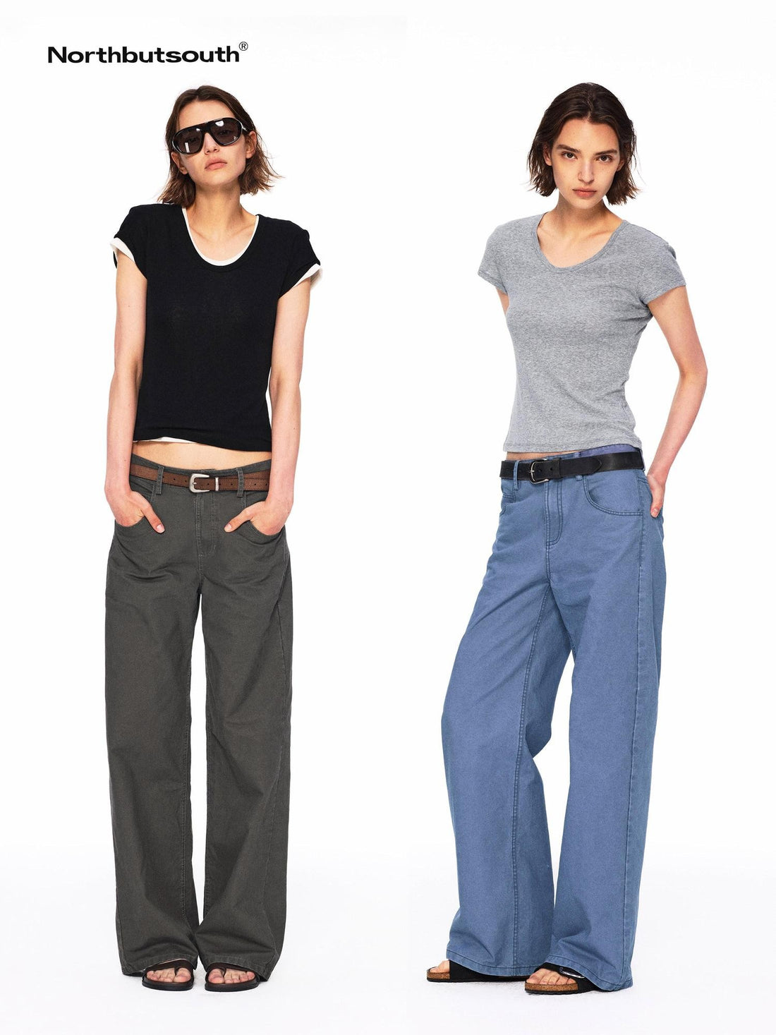 Northbutsouth Three Color Layered U Neck Slim Women&