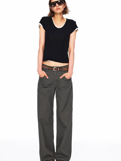 Northbutsouth Three Color Layered U Neck Slim Women&