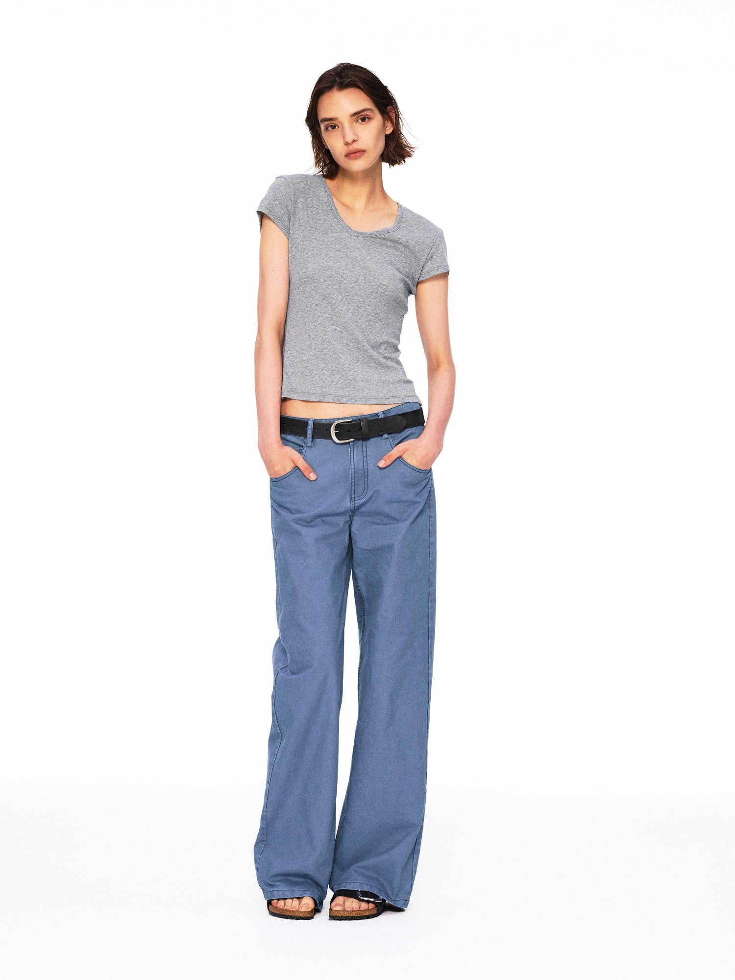 Northbutsouth Three Color Layered U Neck Slim Women&