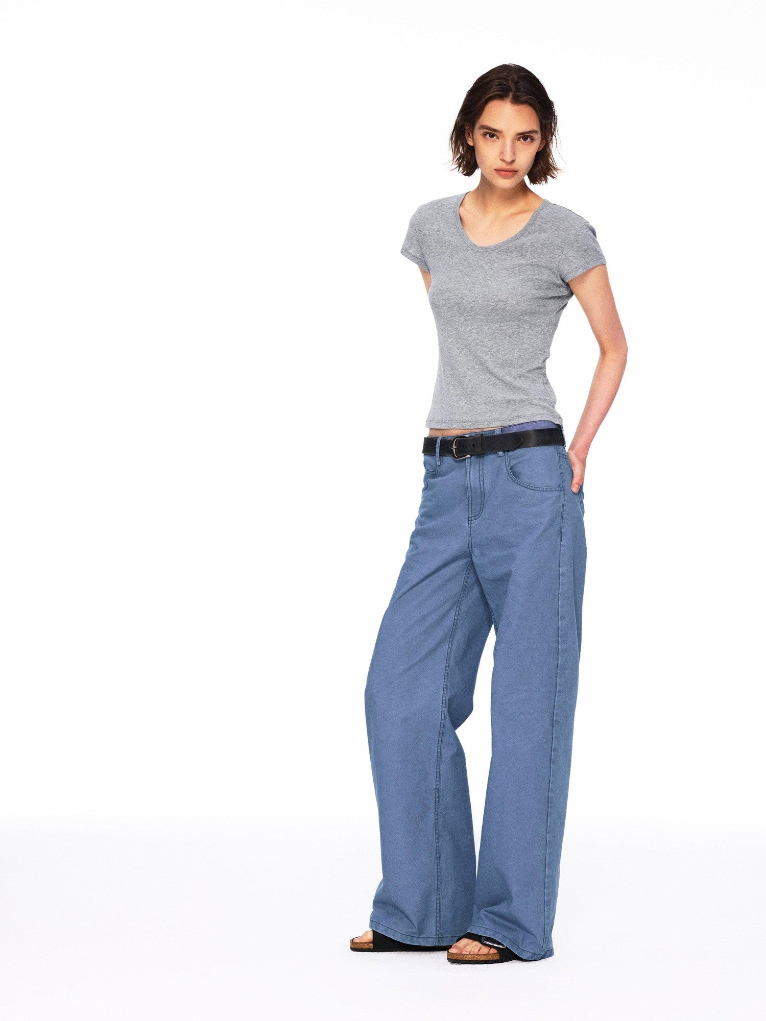 Northbutsouth Three Color Layered U Neck Slim Women&