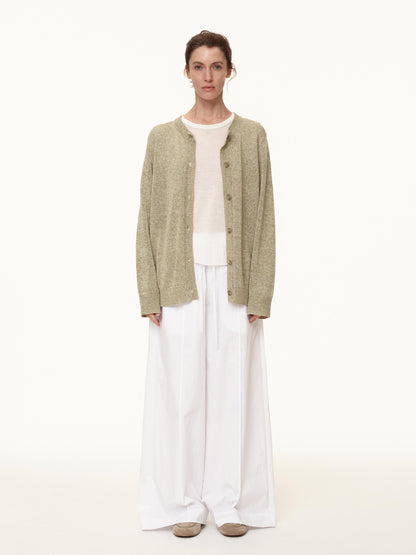 Northbutsouth Three Color Pleated Elastic Waist Wide Leg Pants