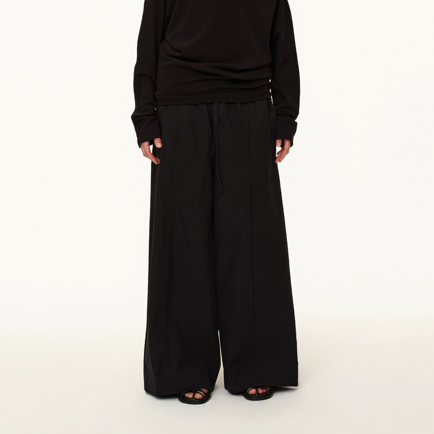 Northbutsouth Three Color Pleated Elastic Waist Wide Leg Pants MISSTT