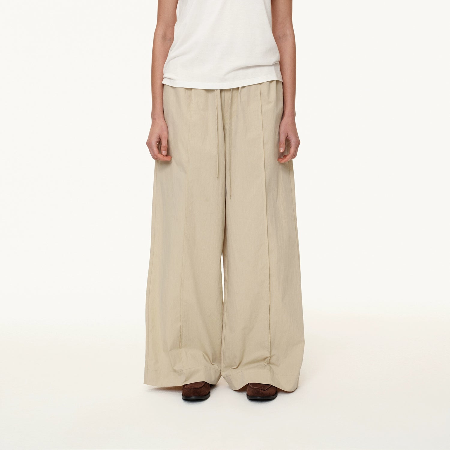 Northbutsouth Three Color Pleated Elastic Waist Wide Leg Pants MISSTT