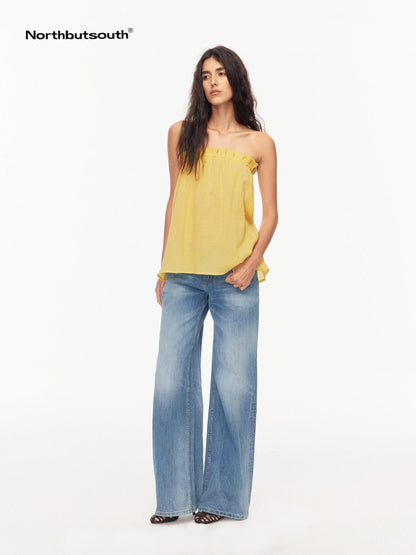Northbutsouth Three Color Pressed Pleat Textured Slim Fit Women&