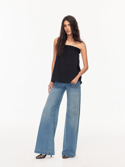 Northbutsouth Three Color Pressed Pleat Textured Slim Fit Women&