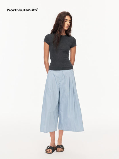 Northbutsouth Tri Color Pleated Slit Pocket Straight Women&