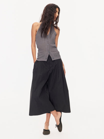 Northbutsouth Tri Color Pleated Slit Pocket Straight Women&