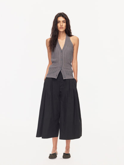 Northbutsouth Tri Color Pleated Slit Pocket Straight Women&