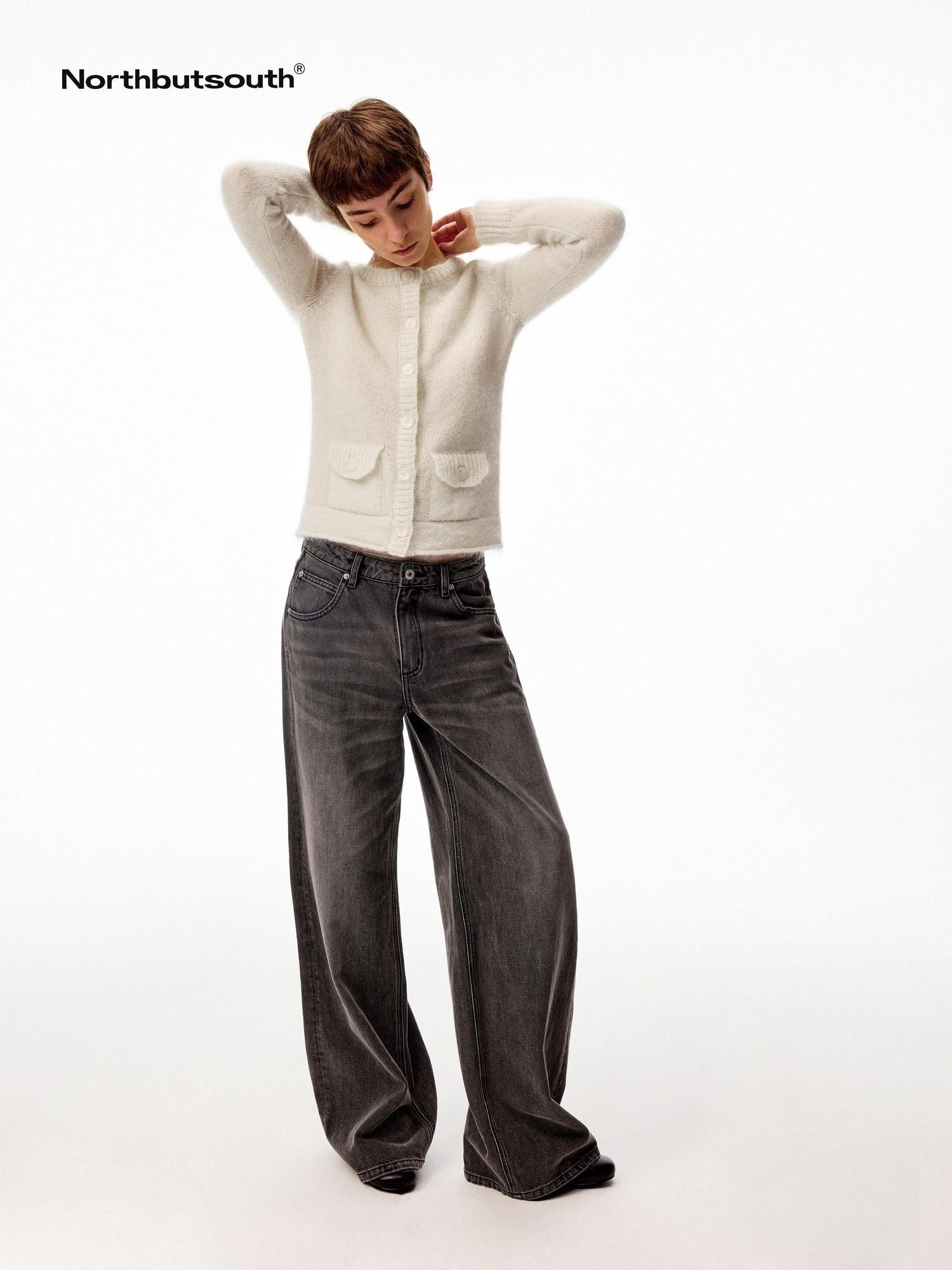 Northbutsouth Tri Color Round Neck Knit Single Row Women&
